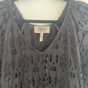 Black Eyelet Maxi Dress - Women's